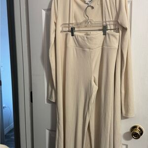 Fashion Nova Cream Long Sleeve Dress